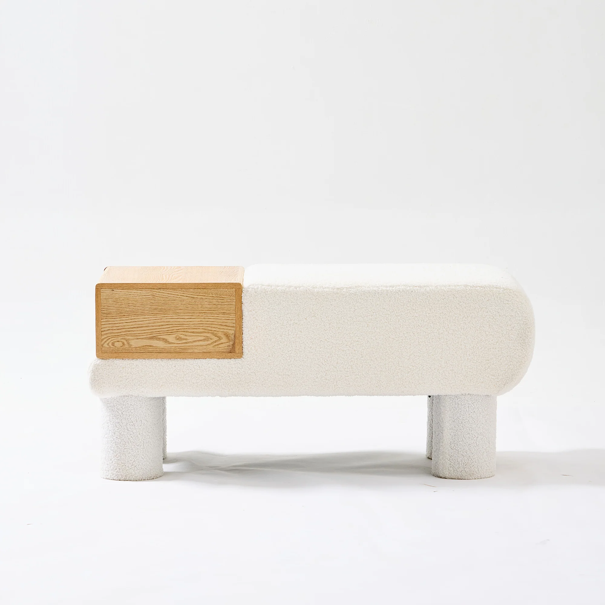VADSO - Banc avec rangement en bouclettes blanches - Image 8