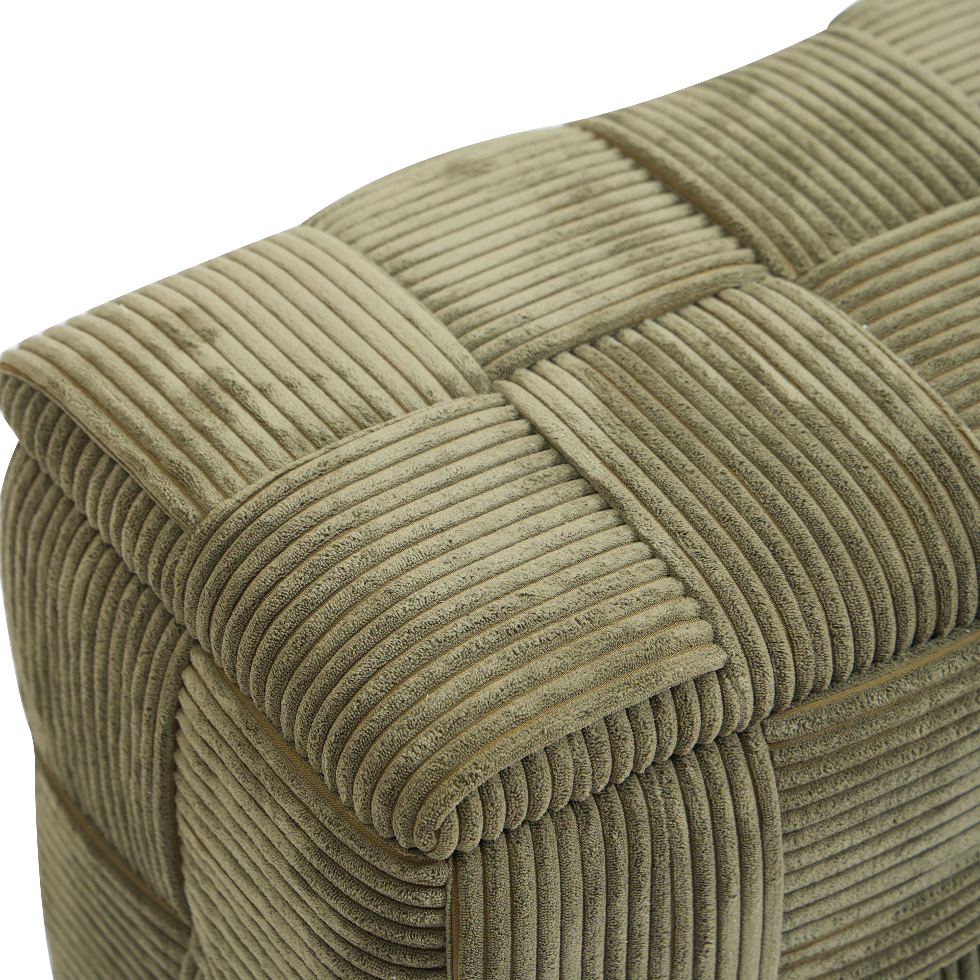 VANERN - Banc avec rangement en velours côtelé vert - Image 9