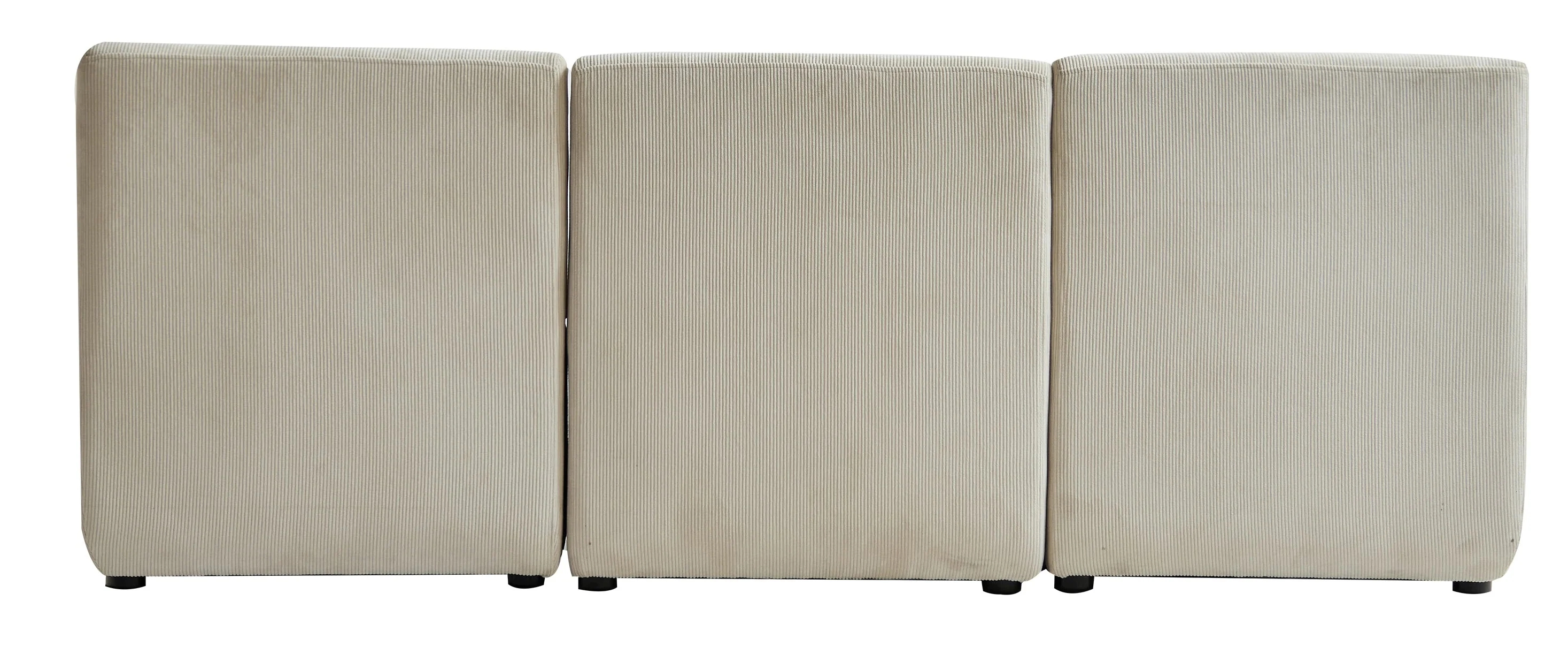 VARDE - Canapé modulable 3 personnes en velours côtelé beige - Image 4