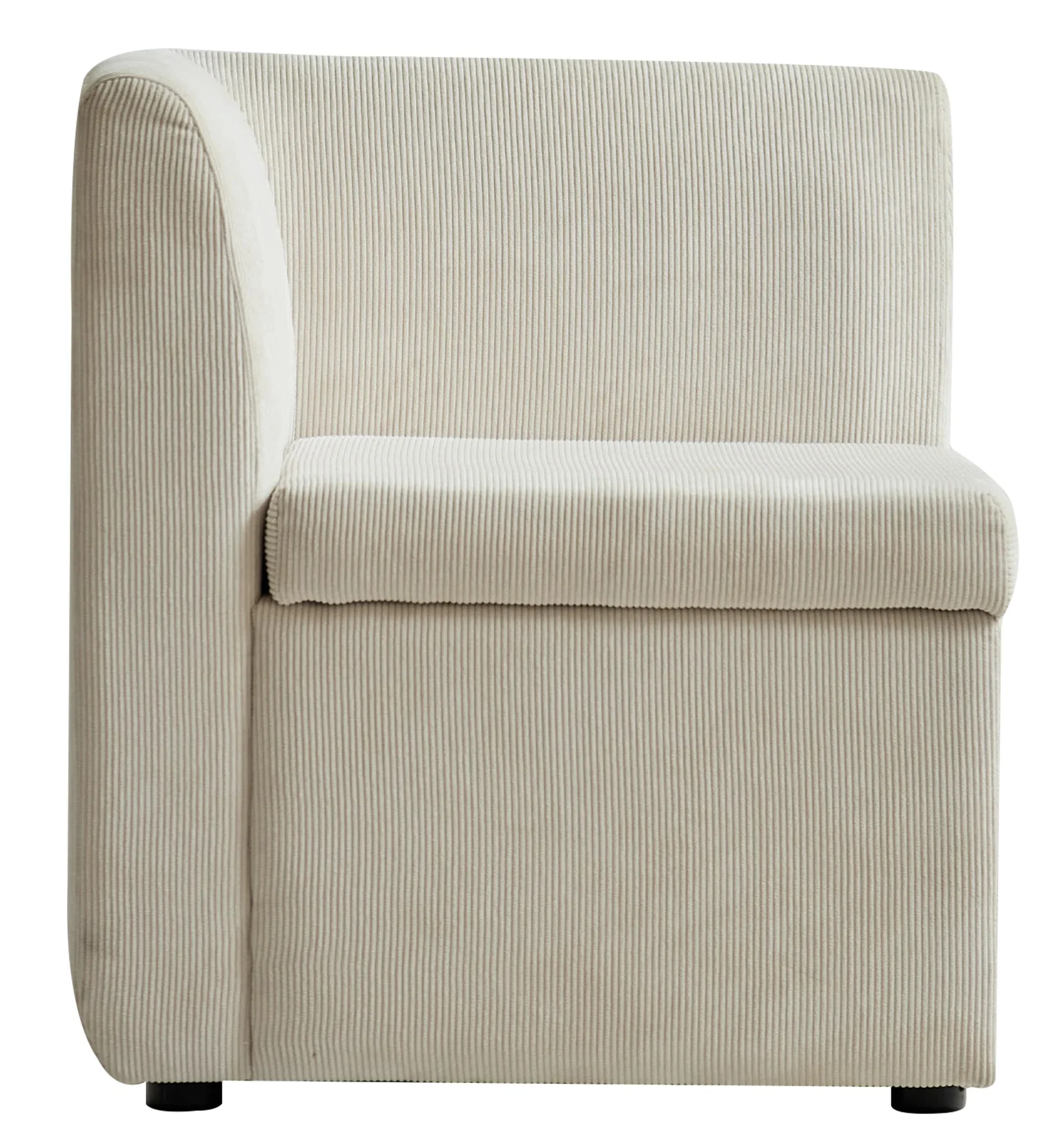 VARDE - Canapé d'angle modulable 1 personne en velours côtelé beige - Image 2