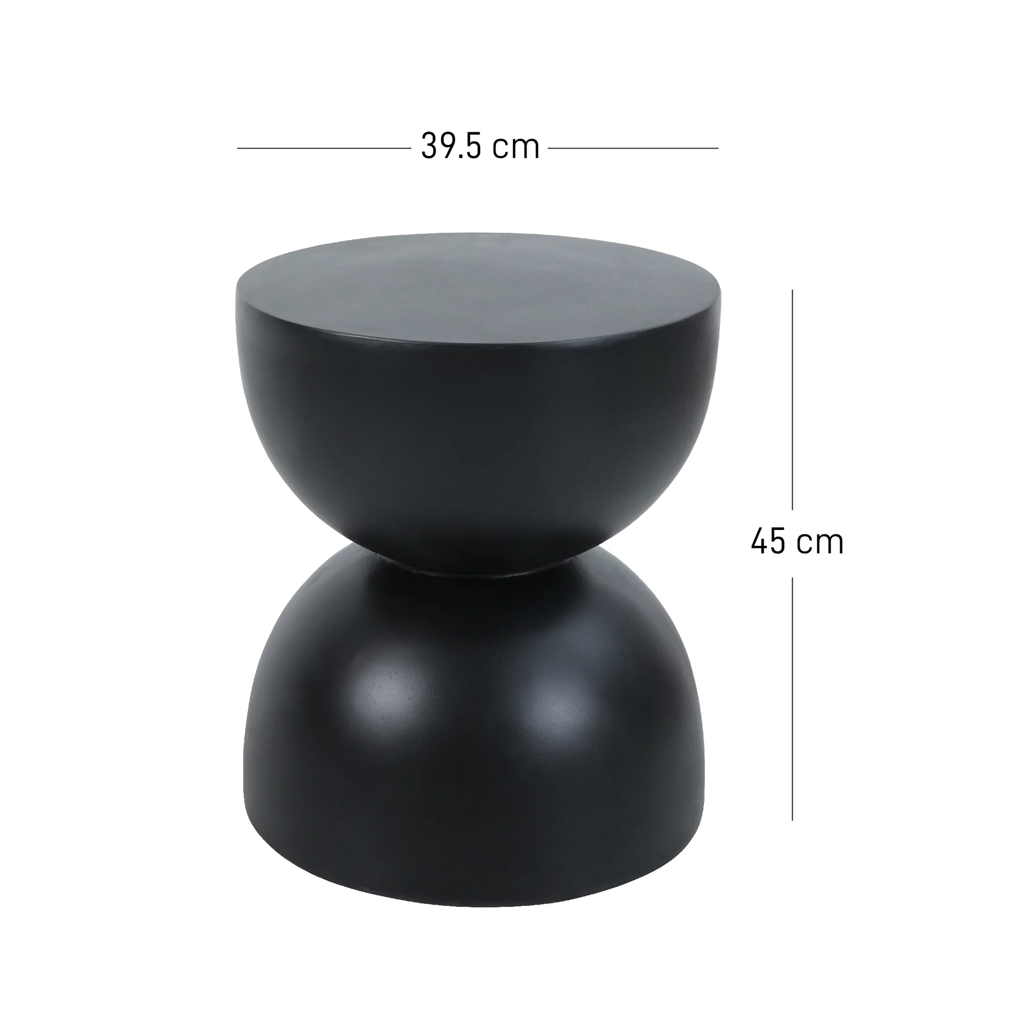 VEJEN - Table d'appoint bout de canapé intérieur extérieur en magnesite noir - Image 5