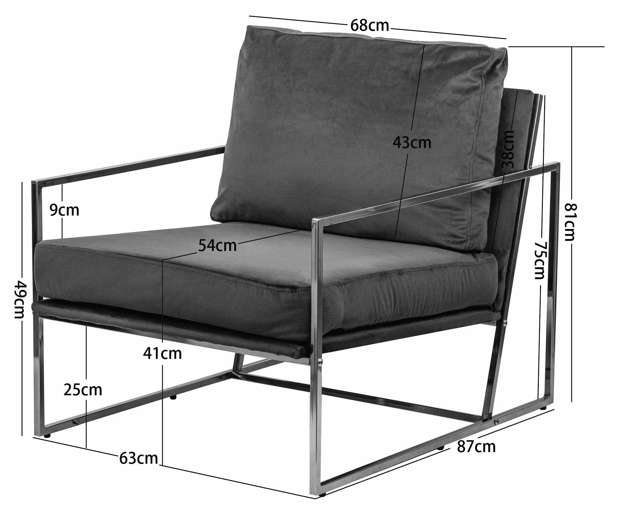 VIBORG - Fauteuil de salon en métal et bouclettes blanc - Image 4