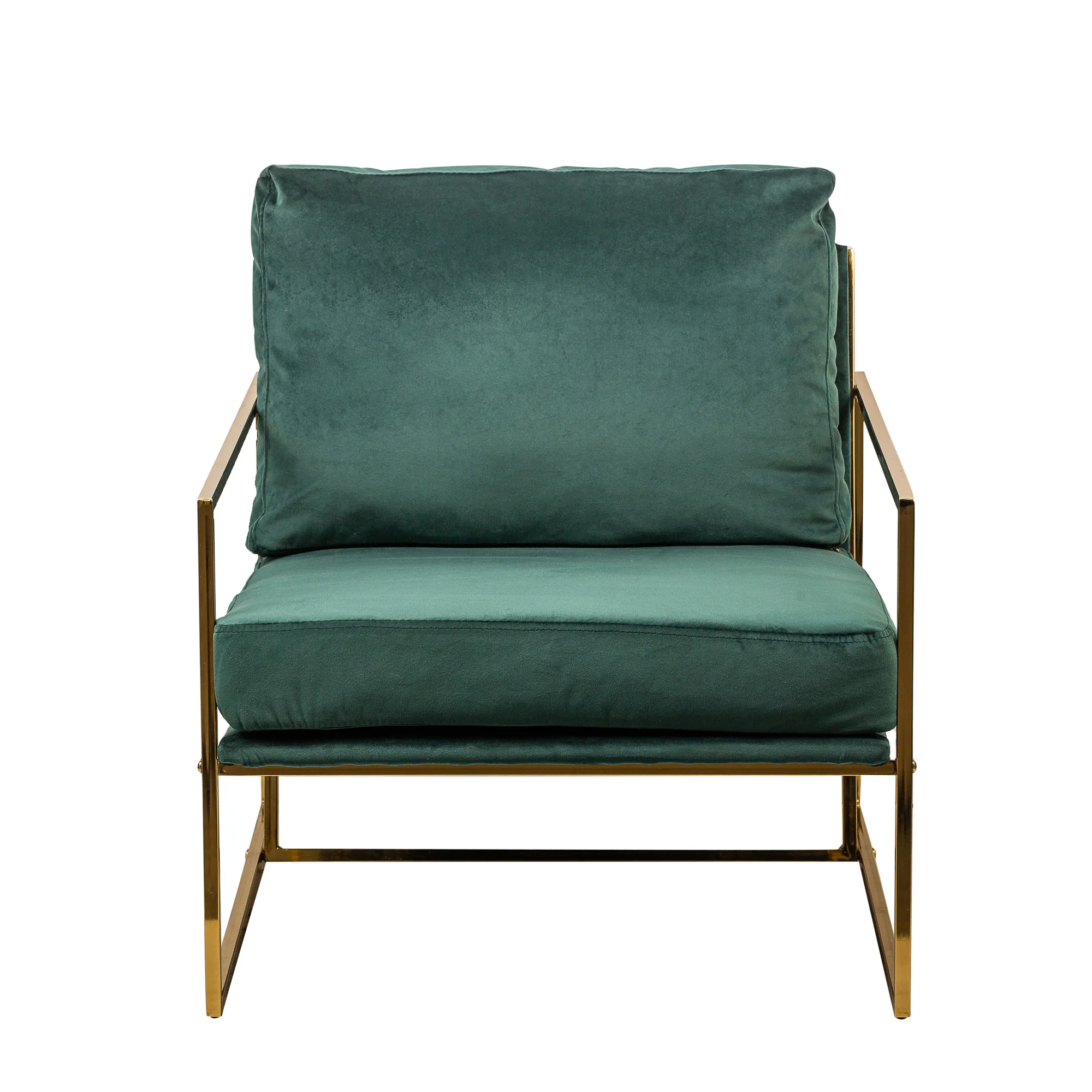 VIBORG - Fauteuil de salon en métal et velours vert - Image 6