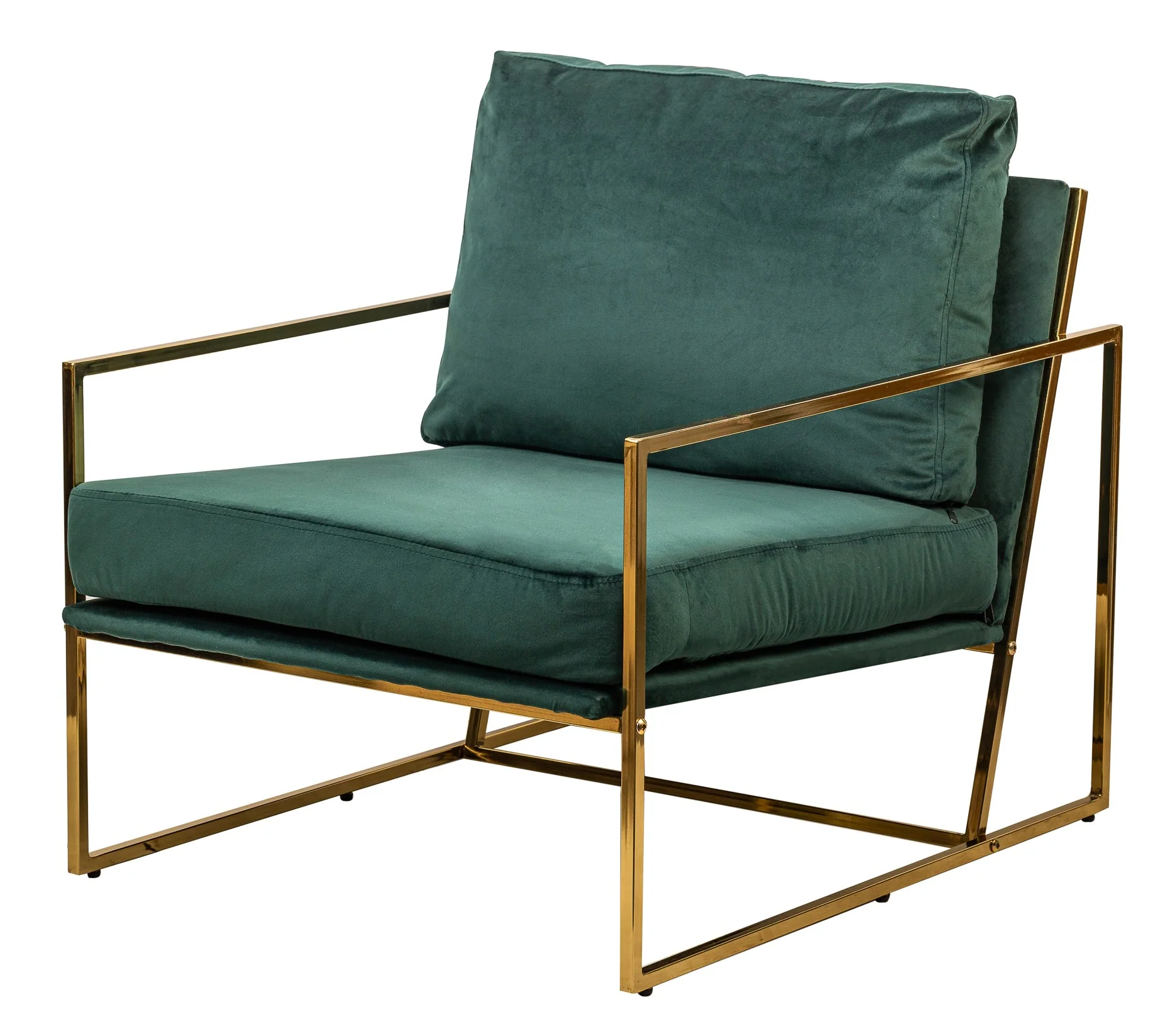 VIBORG - Fauteuil de salon en métal et velours vert - Image 8