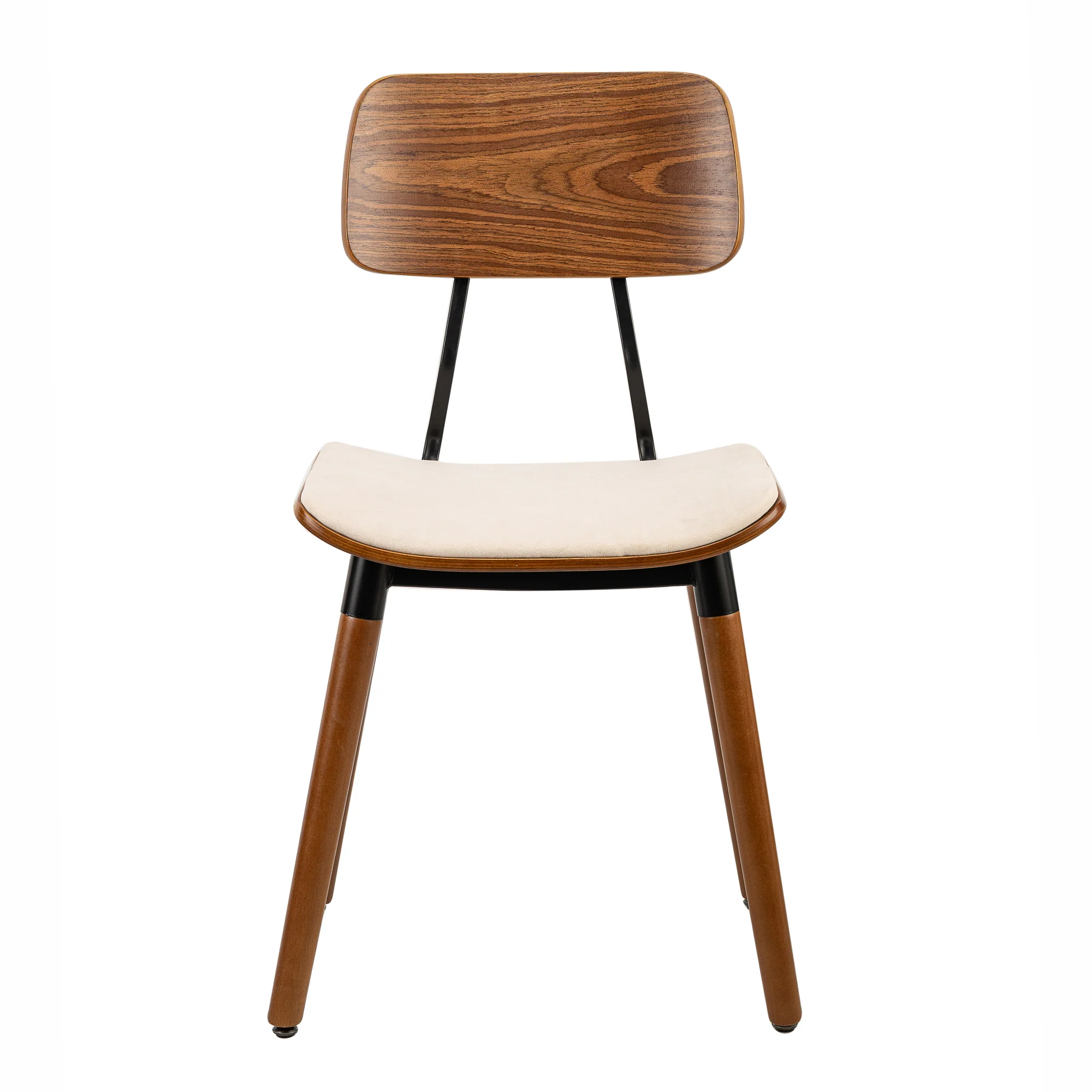 VICTORIA - Lot de 2 chaises en bois et velours beige - Image 6