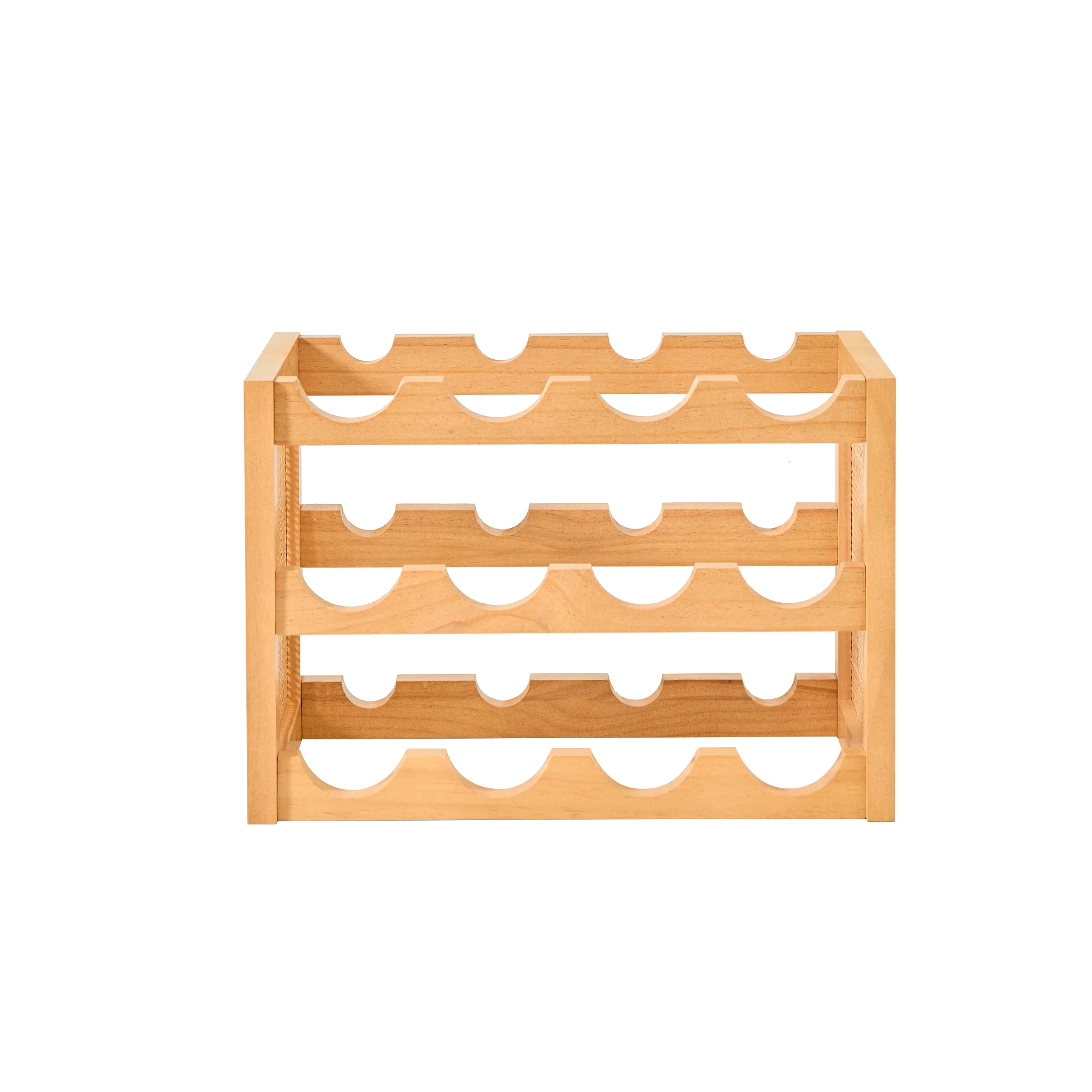 VISBY - Porte-bouteilles en bois et rotin naturel - Image 9